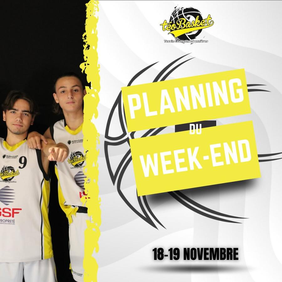 🏀 Planning du Week-end du 18 & 19 Novembre 2023 🏀
