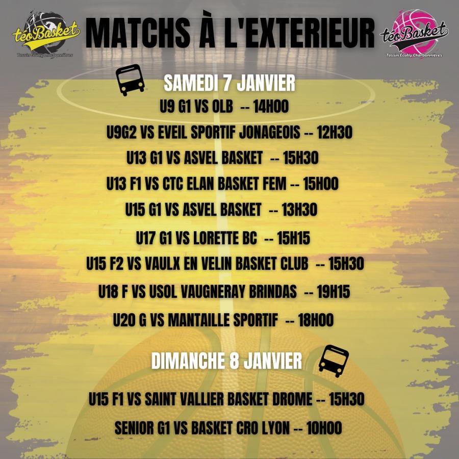 MATCHS A L'EXTERIEUR 7&8 JANVIER 2023