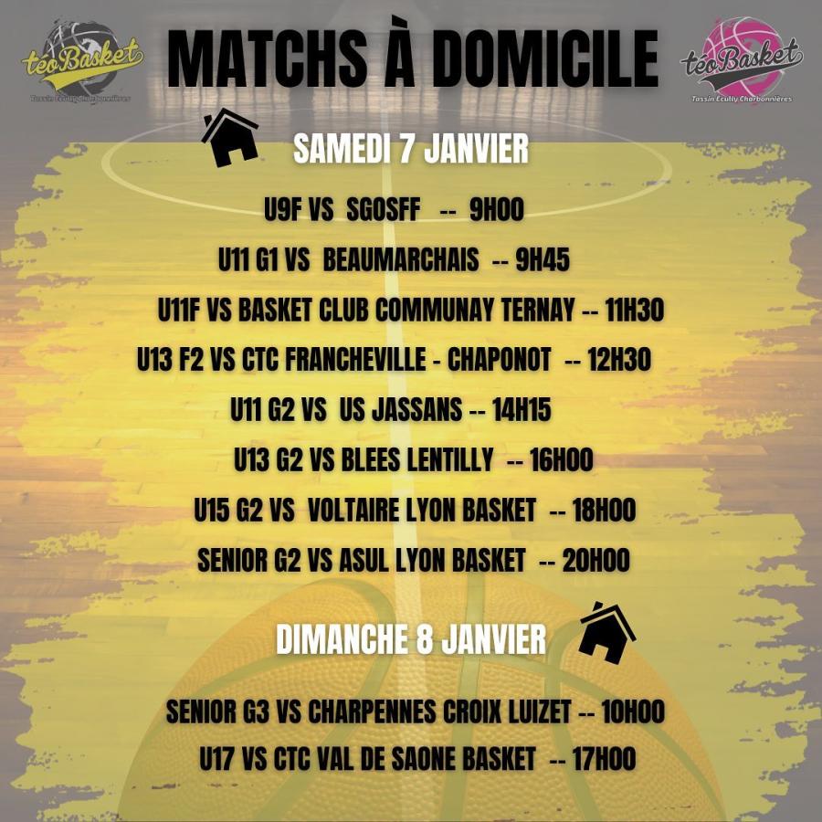 MATCHS A DOMICILE 7&8 JANVIER 2023